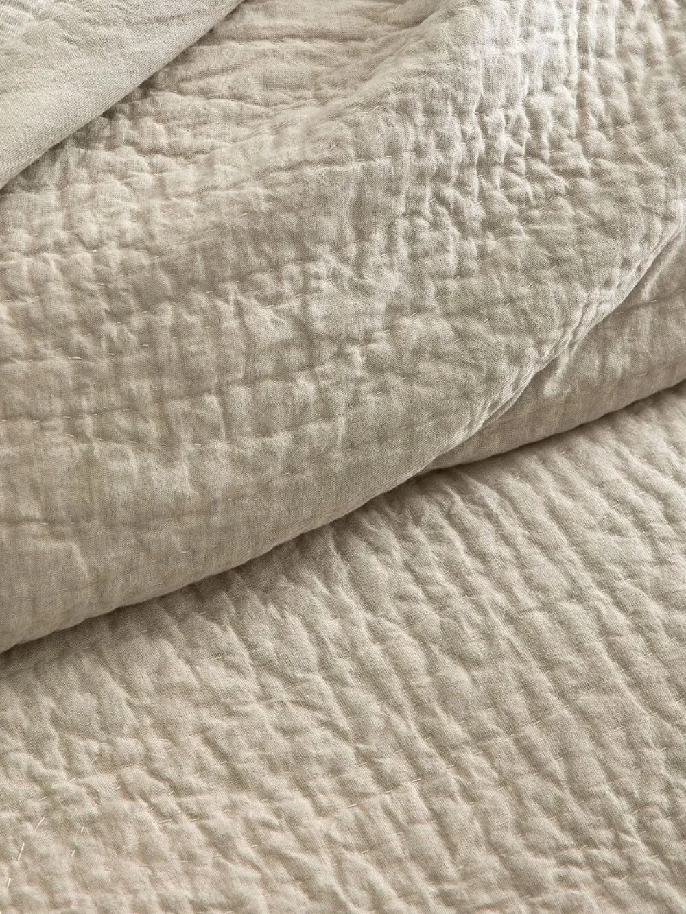 Pottery Barn Belgian Flax Linen Handcrafted Quilt KING / CAL Warm Gray NWT